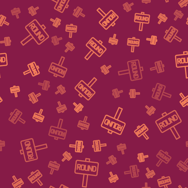 棕色线拳击环板图标隔离图片下载