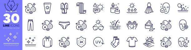 24小时，防晒和内裤线图标包。用于web应用程序。矢量图片下载