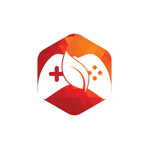 游戏和叶子标志设计模板。图片下载