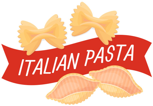 意大利面食铭文和通心粉。为民族美食咖啡馆、餐厅设计logo图片下载