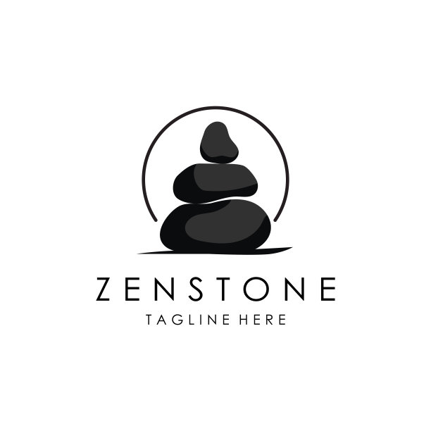 平衡禅宗石标志模板图片下载