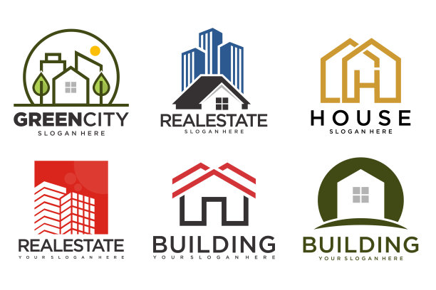 房地产，房屋和建筑图标集。设计模板矢量插图图片下载