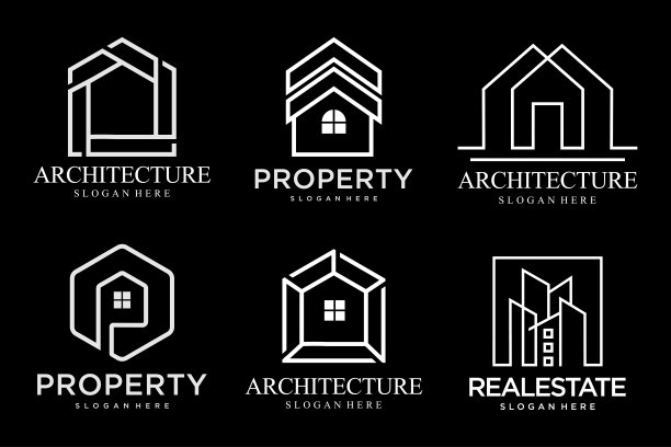 房地产，房屋和建筑图标集。设计模板矢量插图图片下载