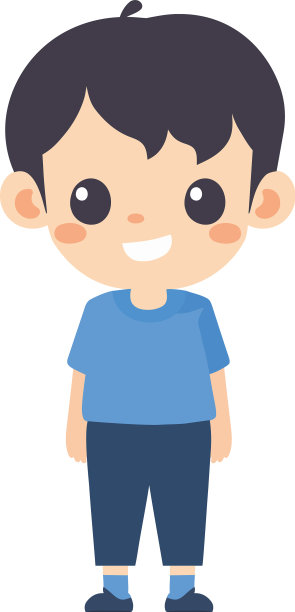 快乐的男孩微笑着站着，玩得很开心图片下载