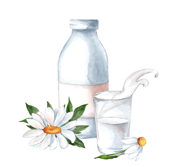 奶瓶和玻璃杯图片下载