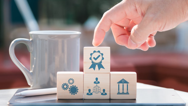 木立方以QC(控制)、QA(保证)、改进为其三个主要部分。与管理审核员会面时遵守法律法规。认证和标准化的概念。图片下载