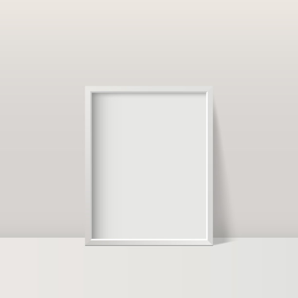 立式空白白色相框。图像框架模板。图片下载