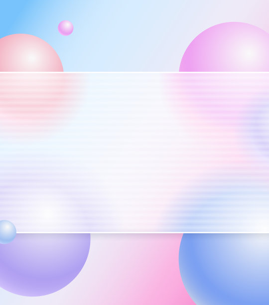 创意玻璃形态插画设计与透明框架和浮动球体模板图片下载