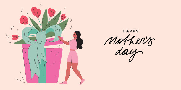 女孩打开了一个巨大的礼品盒。图片下载