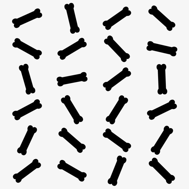 白色背景上黑色骨骼轮廓的图案图片下载