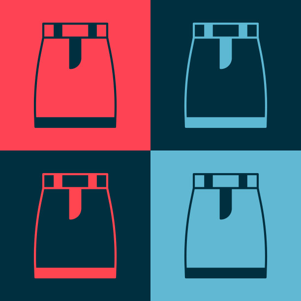 流行艺术的裙子图标孤立的颜色背景图片下载