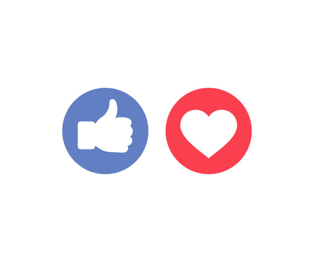 点赞和爱心，就像社交媒体。设计社交网络，营销，smm，应用程序，界面和广告元素。现代的图标。喜欢和爱的图标矢量设计和插图。图片下载