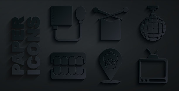 集养老院迪斯科球假下巴复古电视图片下载