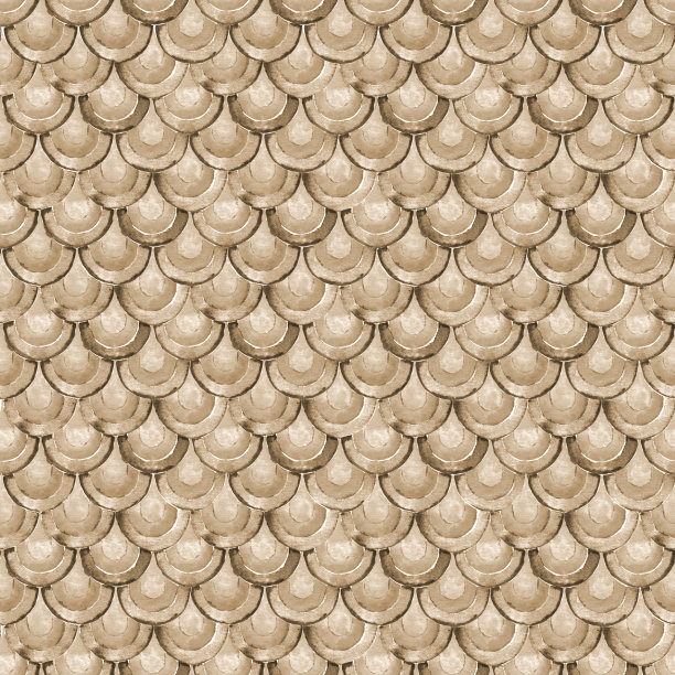 水彩日本传统装饰。鱼鳞。复古无缝图案。图片下载