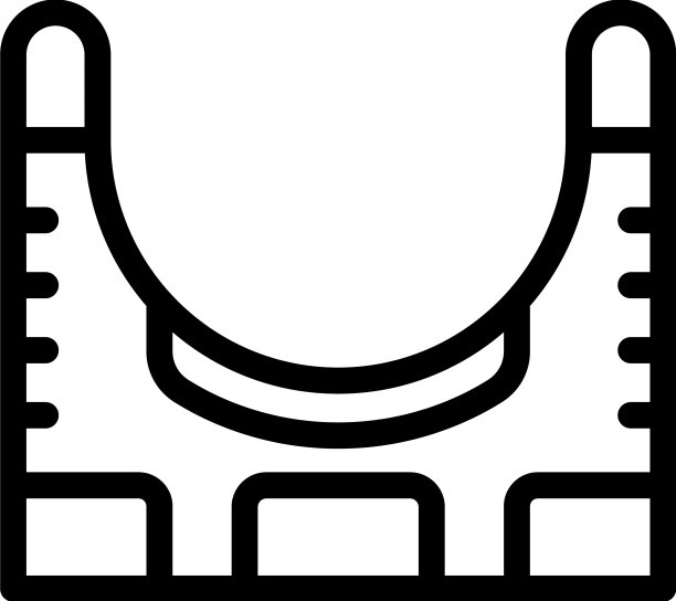 滑板坡道图标勾勒出文化体育图片下载