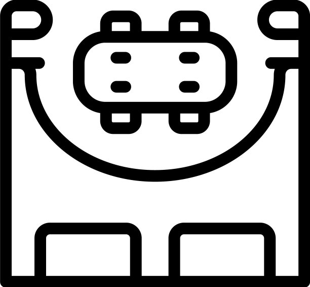 滑板坡道图标勾勒城市运动图片下载