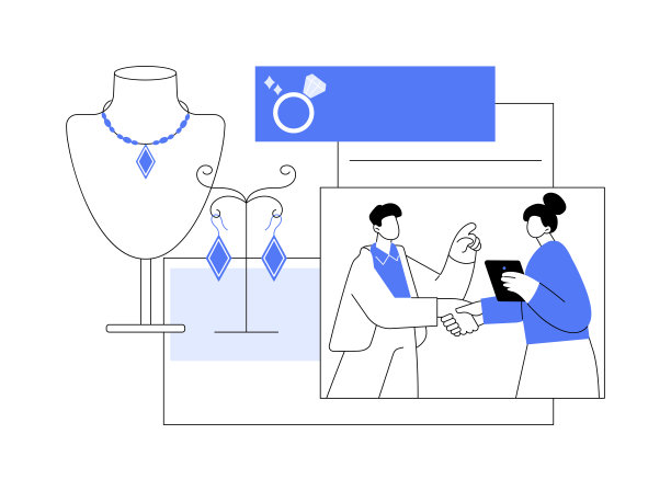 珠宝批发供应商抽象概念矢量插图。图片下载