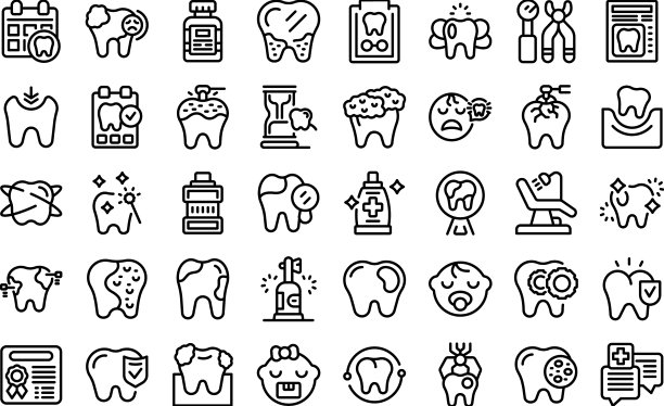 儿科牙科图标集大纲图片下载