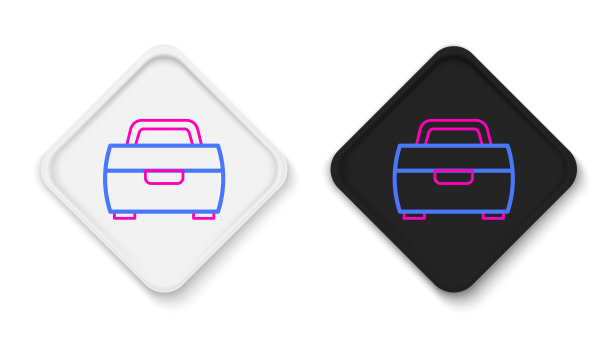 线钓鱼钩图标孤立的白色背景。渔具。色彩缤纷的轮廓概念。向量图片下载