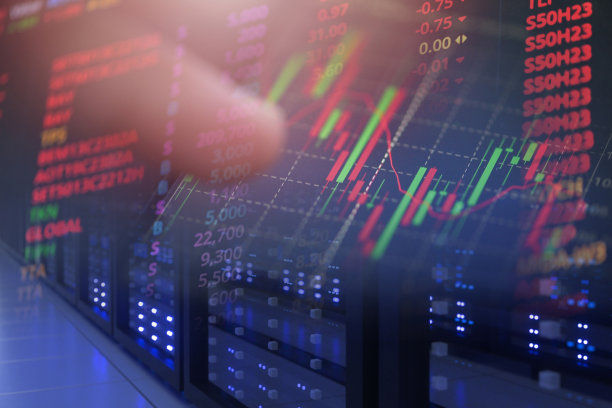 股票市场图表交易分析投资金融，证券交易所金融外汇图表股市图表商业危机崩溃增长利润上升趋势服务器数字图片下载