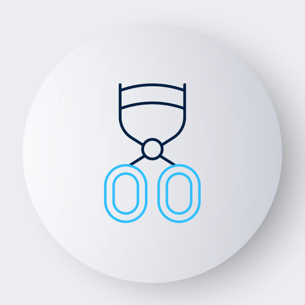 线睫毛卷图标孤立的白色背景。化妆工具标志。色彩缤纷的轮廓概念。向量图片下载