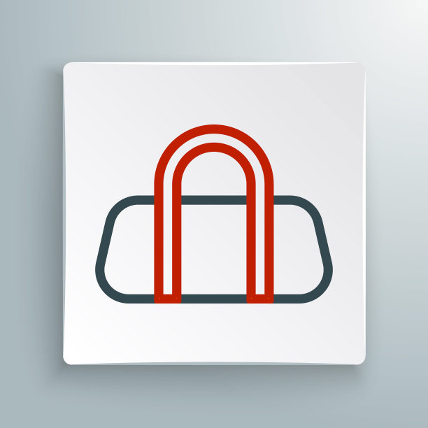 线运动包图标孤立的白色背景。色彩缤纷的轮廓概念。向量图片下载