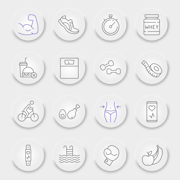 健身线图标集图片下载