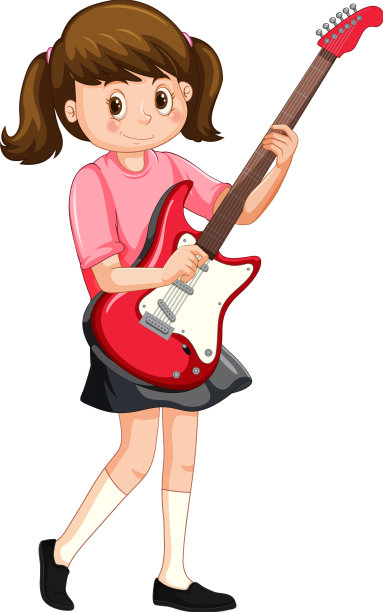 弹电吉他的女孩图片下载