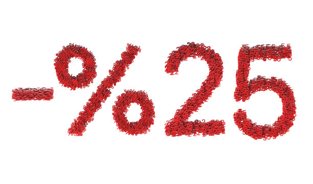 25%的折扣文字孤立在白色图片下载