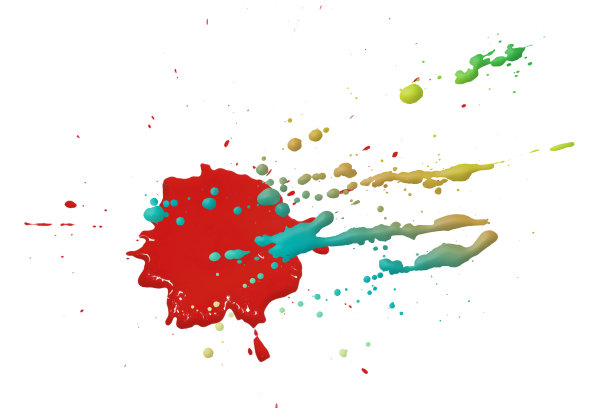 白色背景上孤立的彩色水滴，抽象的图案图片下载