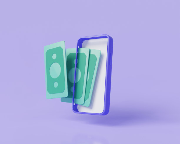 移动货币概念。手机点钞、移动支付、转账、返现、手机银行、网上储蓄、网上购物、网上支付、省钱。三维图标渲染图图片下载