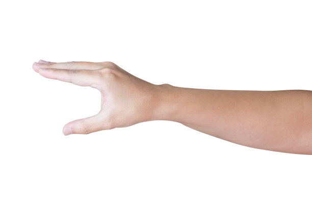 男人的手势拿着孤立的东西在白色的背景图片下载