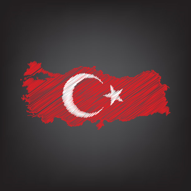 土耳其的涂鸦地图。草图国家地图颜色的信息图表，小册子和演示文稿图片下载