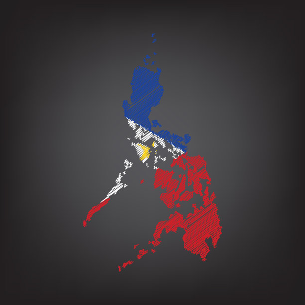 菲律宾的涂鸦地图。草图国家地图颜色的信息图表，小册子和演示文稿图片下载