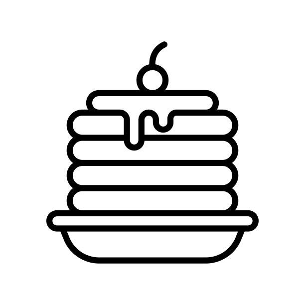 煎饼图标矢量设计模板在白色背景图片下载