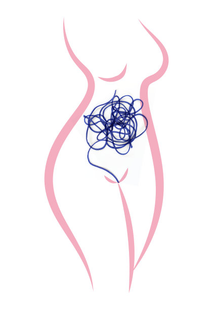 经期，痉挛，胃，女人，身体，插图图片下载