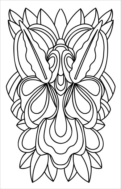 抽象植物装饰。熟铁元素。艺术锻件素描图片下载