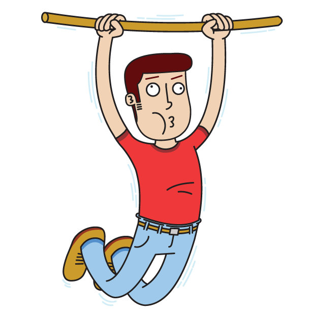 快乐健康的男人在做引体向上图片下载