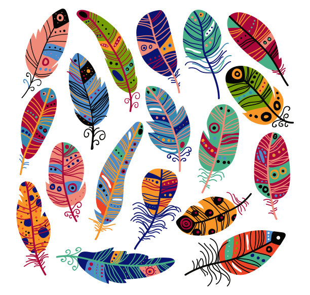 鲜艳多彩的羽毛收集鸟落图片下载