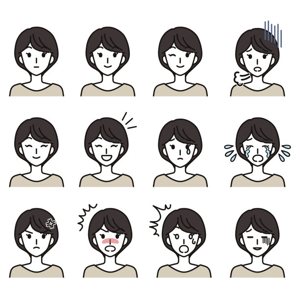 女人的各种面部表情图片下载
