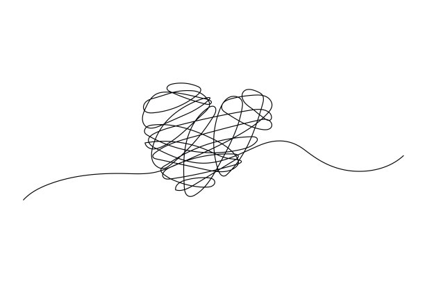 纠结的涂鸦心线艺术图片下载