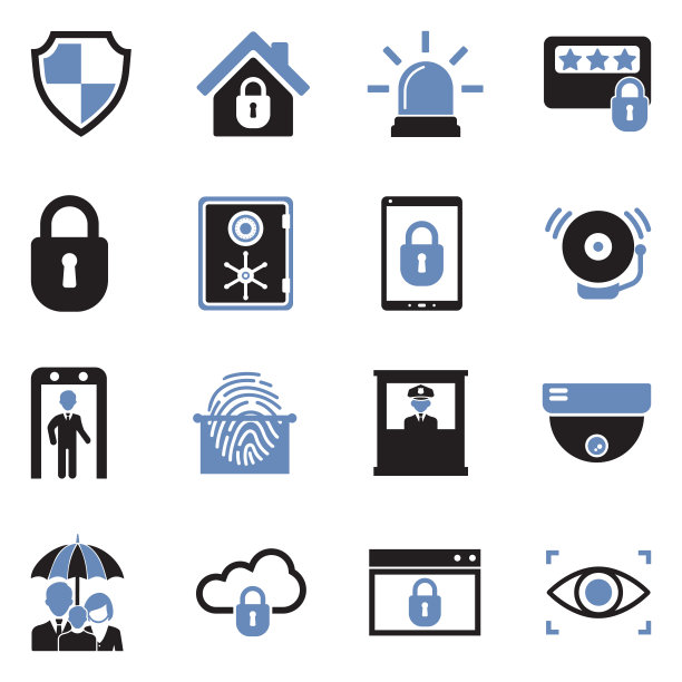 保护和安全图标。双音平面设计。矢量插图。图片下载