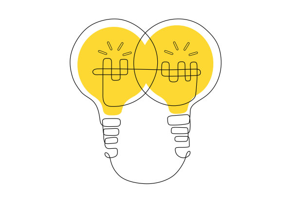 两个灯泡想出了解决灯光艺术的办法图片下载