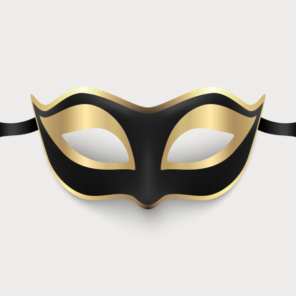 矢量3d现实的黑色和金色狂欢节面具图标特写孤立。派对面具，化妆舞会特写。遮罩设计模板。嘉年华，派对，秘密，英雄，陌生人概念图片下载