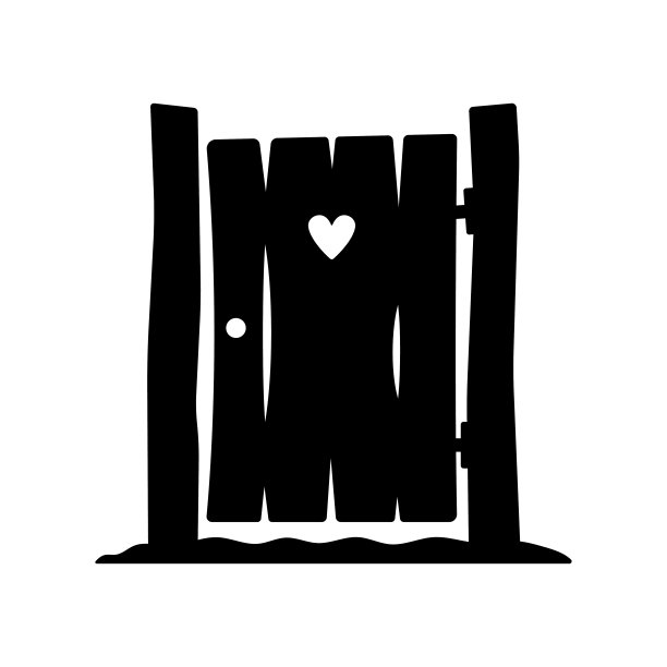 旧木门图标。门。黑色的轮廓。垂直前视图。矢量简单的平面图形说明。白色背景上的孤立物体。隔离。图片下载