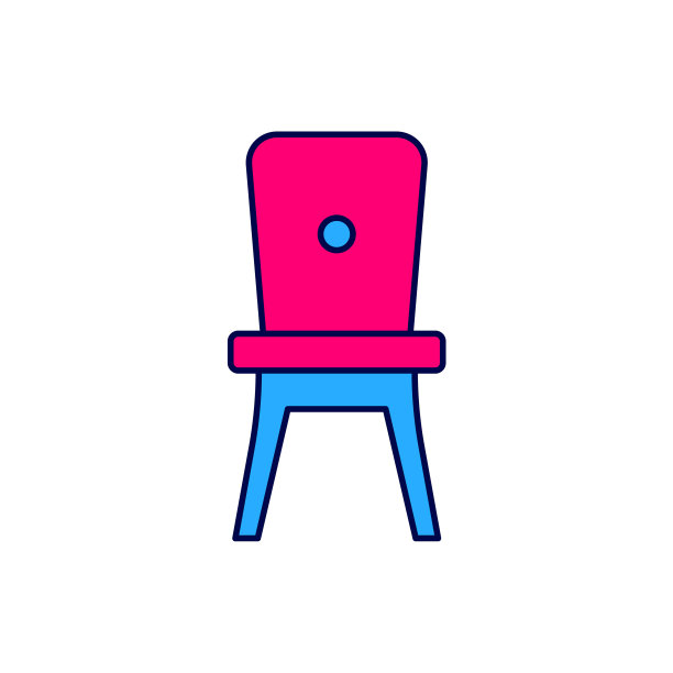 填充轮廓椅子图标孤立的白色背景。向量图片下载