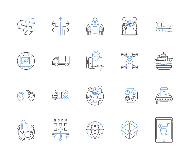 质量控制线图标收集。检验，合规，验证，标准，测试，制造，分析矢量和线性插图。保证，精密，准确轮廓标志设置图片下载