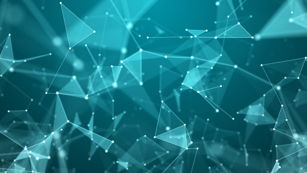 由发光的线，点和三角形组成的数字神经丛。抽象的背景。3 d渲染。网络或连接。3 d渲染。图片下载