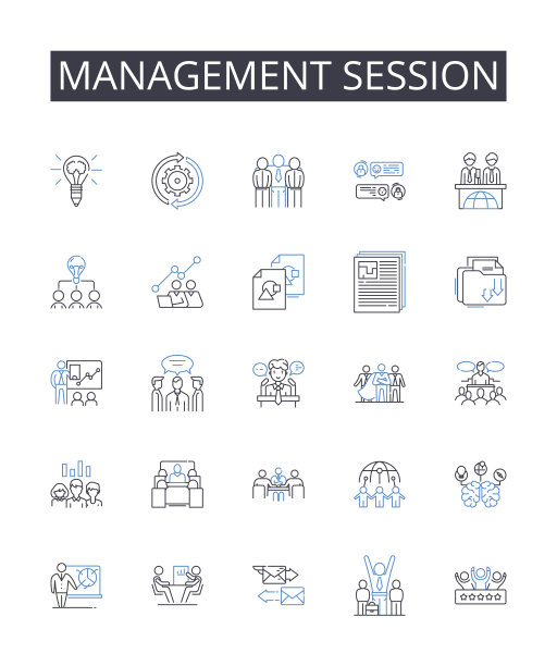 管理会话线图标收集。健身，耐力，力量，敏捷性，灵活性，速度，肌肉矢量和线性插图。心脏科，T科，能量科，准备好了图片下载