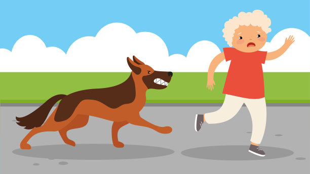 可爱的小男孩和他的狗在公园里奔跑。图片下载